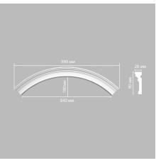 Радиус из полиуретана DECOMASTER DP-9012-120 1/4 круга Rнар 700 мм Rвн 600 мм DP-9012-120